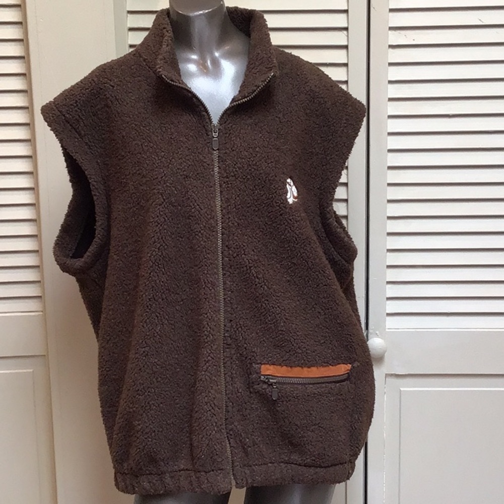 Brown Fleece Vest Seattle Super Sonics medium unisex